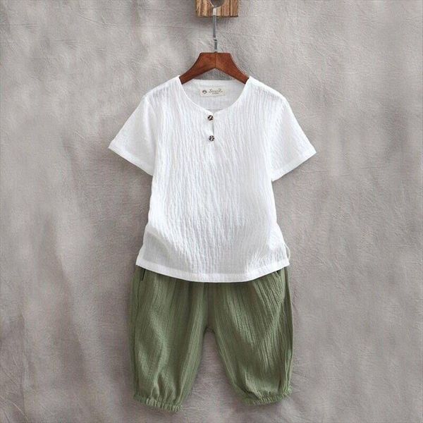 casual kids baby boys cotton amp linen outfits summer solid 2pcs short sleeve o neck t shirt long pants, White
casual kids baby boys cotton amp linen outfits summer solid 2pcs short sleeve o neck t shirt long pants, White