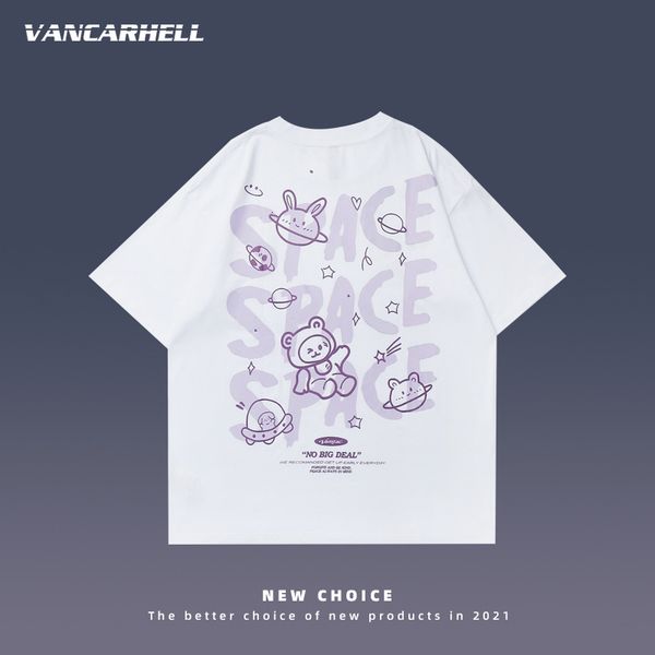 tee polo street sleeping style printed short sleeve t-shirt men's and women's fashion brand loose round neck casual couple half t, White;black
tee polo street sleeping style printed short sleeve t-shirt men's and women's fashion brand loose round neck casual couple half t, White;black