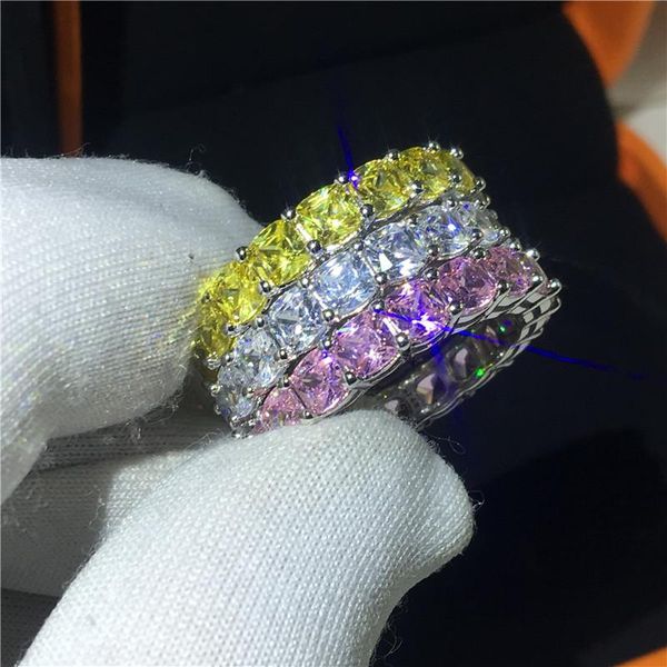 cluster rings eternity cushion cut cz ring real 925 sterling silver engagement wedding band for women bridal fashion party jewelry, Golden;silver
cluster rings eternity cushion cut cz ring real 925 sterling silver engagement wedding band for women bridal fashion party jewelry, Golden;silver