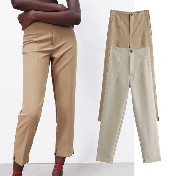 za spring autumn pants women ankle-length trouser high waist straight pantalon female fashion zipper trousers 210422, Black;white
za spring autumn pants women ankle-length trouser high waist straight pantalon female fashion zipper trousers 210422, Black;white