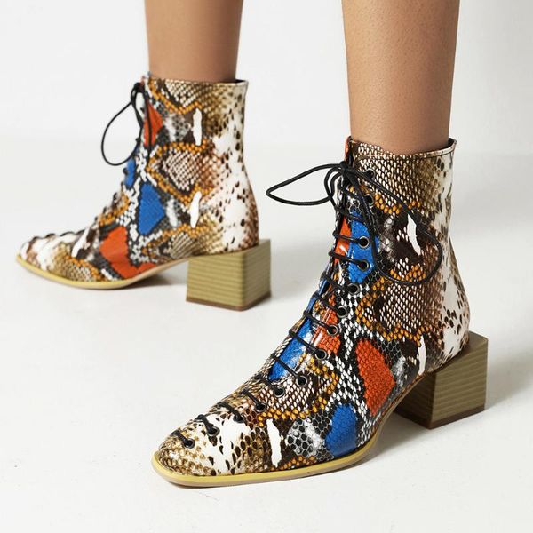 boots snakeskin pattern oversized lace-up female ankle square toe thick bottom cross lace short plush, Black
boots snakeskin pattern oversized lace-up female ankle square toe thick bottom cross lace short plush, Black
