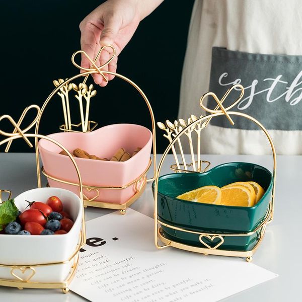 dishes & plates luxury ceramic fruit plate heart shaped snack serving household tableware cute bowls with forks holder
dishes & plates luxury ceramic fruit plate heart shaped snack serving household tableware cute bowls with forks holder