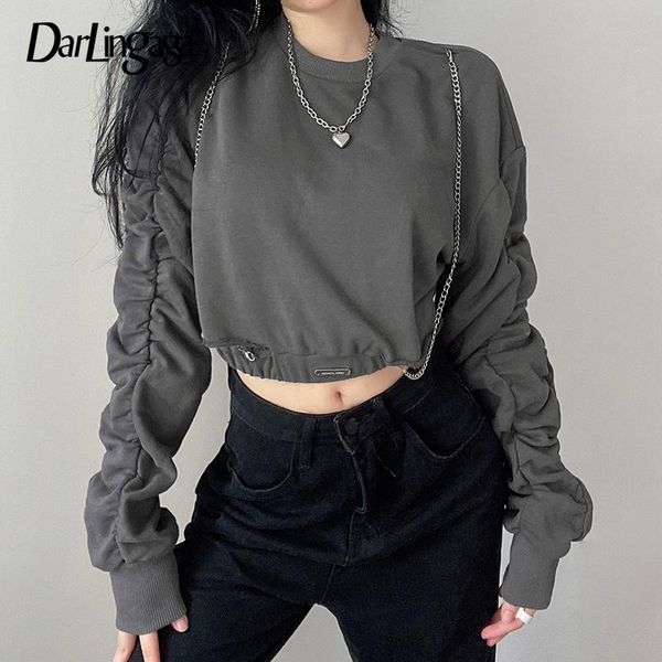women's hoodies & sweatshirts darlingaga casual solid metal chain punk style sweatshirt women pullover harajuku cut out shirring autumn, Black
women's hoodies & sweatshirts darlingaga casual solid metal chain punk style sweatshirt women pullover harajuku cut out shirring autumn, Black