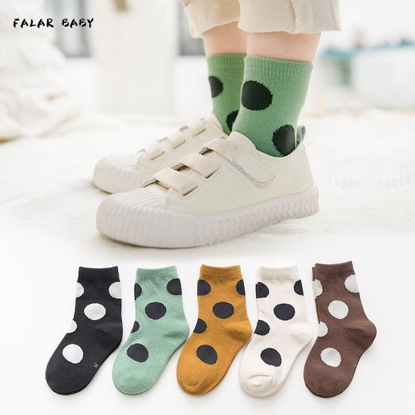 5-pair pack boy socks cotton girl's autumn and winter big polka dot color matching children's, Pink;yellow
5-pair pack boy socks cotton girl's autumn and winter big polka dot color matching children's, Pink;yellow
