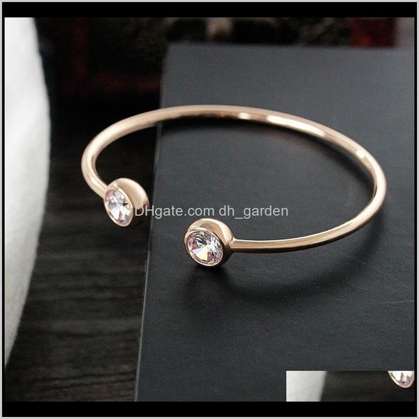 bracelets drop delivery 2021 luxury crystal open cuff bangle bridal rose golden opening bracelet fashion women jewelry gift g5xqb, White 
bracelets drop delivery 2021 luxury crystal open cuff bangle bridal rose golden opening bracelet fashion women jewelry gift g5xqb, White