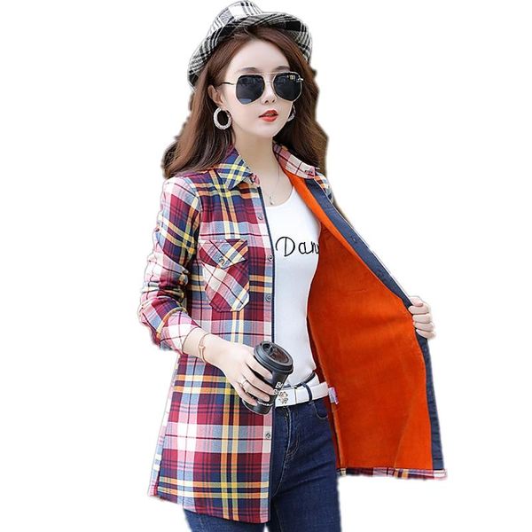 women's blouses & shirts 2021 plus size velvet warm long plaid shirt female full sleeve winter pockets check blouse blusas femininas c, White
women's blouses & shirts 2021 plus size velvet warm long plaid shirt female full sleeve winter pockets check blouse blusas femininas c, White