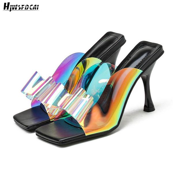 slippers summer shoes for women fashion pvc transparent bow square toe high heels open gladiator woman sandals, Black
slippers summer shoes for women fashion pvc transparent bow square toe high heels open gladiator woman sandals, Black