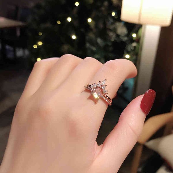 ring japan and south korea trendsetter opening adjustable female fashion personality girl heart double-layer love two-piece set of, Silver
ring japan and south korea trendsetter opening adjustable female fashion personality girl heart double-layer love two-piece set of, Silver