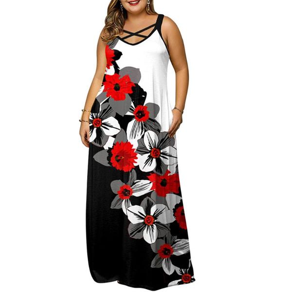 plus size dresses women 5xl dress printed casual sleeveless hollow out female neck maxi summer oversized long d30, Black
plus size dresses women 5xl dress printed casual sleeveless hollow out female neck maxi summer oversized long d30, Black