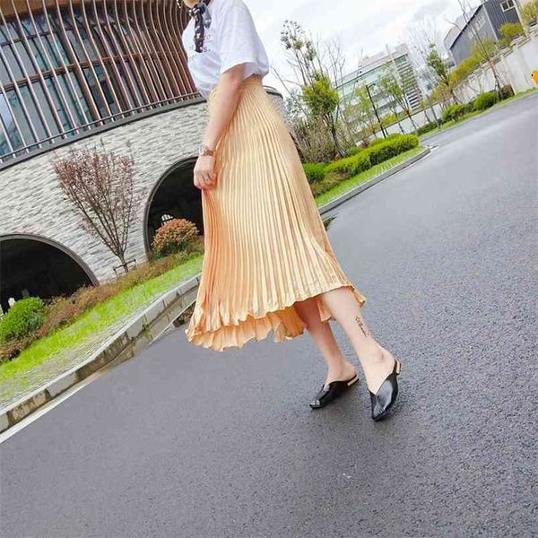 spring and summer korean version of the simple elegant organ pleated skirt half-length 210527, Black
spring and summer korean version of the simple elegant organ pleated skirt half-length 210527, Black