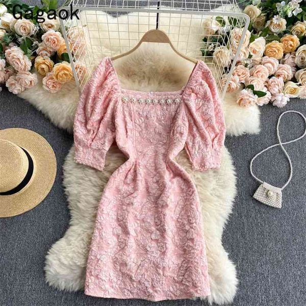 dresses women summer square collar puff sleeve button solid mini party dress korean chic sweet wild vestidos 210531, Black;gray
dresses women summer square collar puff sleeve button solid mini party dress korean chic sweet wild vestidos 210531, Black;gray