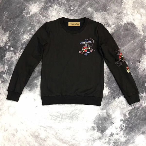 women's hoodies & sweatshirts 2021 female nightgown autumn embroidered granules sequins o-neck cotton pullovers, Black
women's hoodies & sweatshirts 2021 female nightgown autumn embroidered granules sequins o-neck cotton pullovers, Black