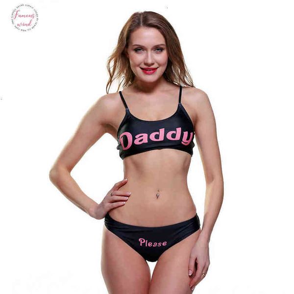 2 piece swimwear women swimsuit come here daddy set letter printed bikini sleeveless summer harajuku feminino, White;black
2 piece swimwear women swimsuit come here daddy set letter printed bikini sleeveless summer harajuku feminino, White;black
