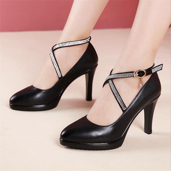 women fashion classic 8cm high heels shoes women's pointed stiletto single big size 32-43 platform wedding shoe dress, Black