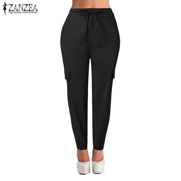 women's pants & capris 2021 fashion zanzea ladies casual long trousers loose solid pockets bottoms elastic waist streetwear pantalones, Black;white
women's pants & capris 2021 fashion zanzea ladies casual long trousers loose solid pockets bottoms elastic waist streetwear pantalones, Black;white