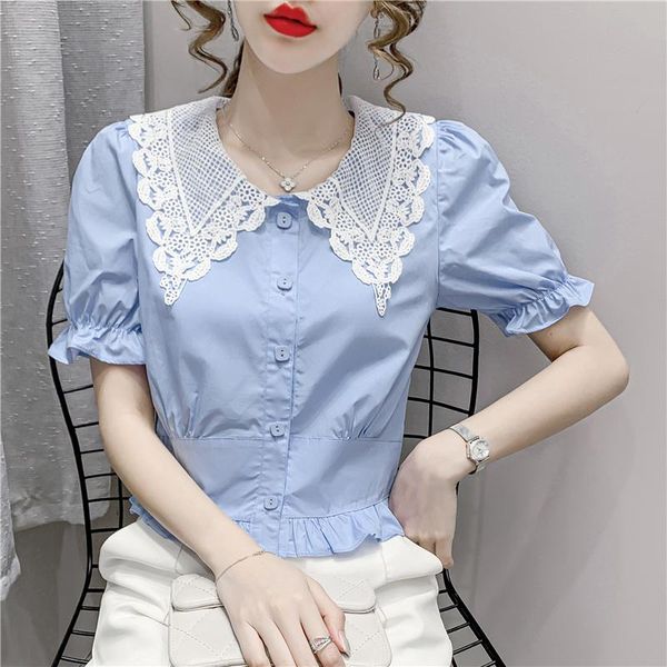 women's blouses & shirts age reduction temperament lace stitching baby shirt women cultivate morality short brim hubble-bubble sleeve b, White
women's blouses & shirts age reduction temperament lace stitching baby shirt women cultivate morality short brim hubble-bubble sleeve b, White
