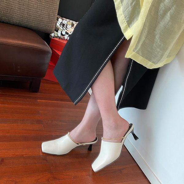 square toe women fashion slides mules shoes green elegant pumps thin high heels slip on slippers metal chain summer dress, Black
square toe women fashion slides mules shoes green elegant pumps thin high heels slip on slippers metal chain summer dress, Black