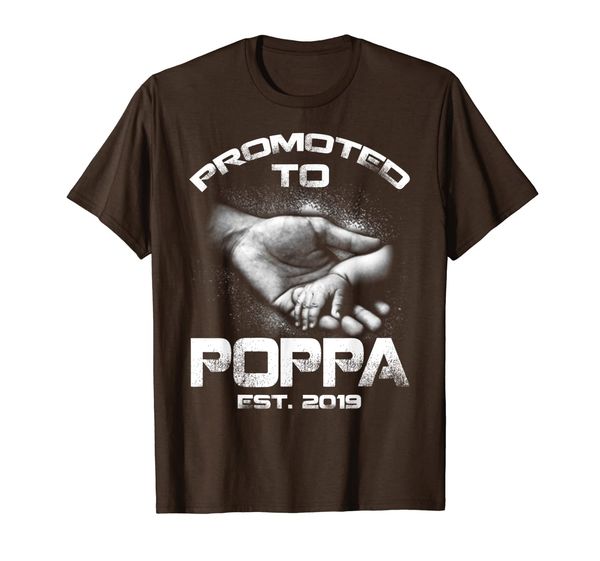 promoted to poppa est 2019 t-shirt new cousin gift, White;black 
promoted to poppa est 2019 t-shirt new cousin gift, White;black