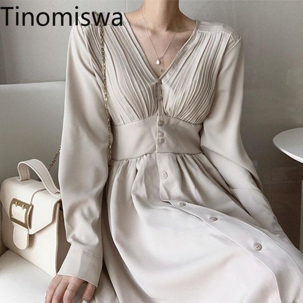 casual dresses tinomiswa korean vintage dress women v neck long sleeve single breasted solid color high waist office ladies 2021, Black;gray
casual dresses tinomiswa korean vintage dress women v neck long sleeve single breasted solid color high waist office ladies 2021, Black;gray