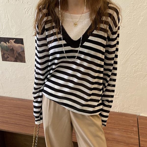 spring long sleeve casual loose stripe patchwork t-shirt harajuku fake two pieces tee korean women simple knit women's, White
spring long sleeve casual loose stripe patchwork t-shirt harajuku fake two pieces tee korean women simple knit women's, White