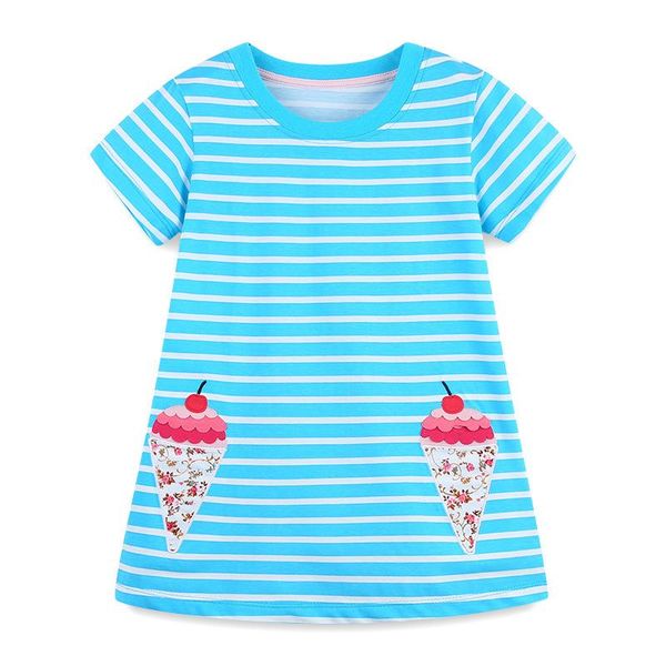girl's dresses frocks for girls 2021 summer baby girl clothes sky blue striped ice cream applique cotton casual dress kids 2-7 years, Red;yellow
girl's dresses frocks for girls 2021 summer baby girl clothes sky blue striped ice cream applique cotton casual dress kids 2-7 years, Red;yellow
