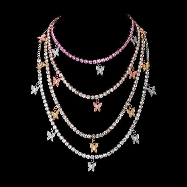 hip hop butterfly single row zircon chain tennis european and american necklace chains, Silver
hip hop butterfly single row zircon chain tennis european and american necklace chains, Silver