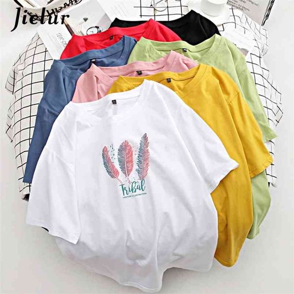 basic tee shirt 7 colors women t-shirts creative feather print casual hipster pink blue t oversize summer 210426, White
basic tee shirt 7 colors women t-shirts creative feather print casual hipster pink blue t oversize summer 210426, White
