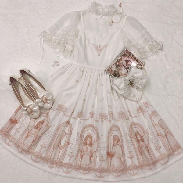 kawaii lolita dress soft girls sweet style harajuku slip 2021 vintage angel white jsk casual dresses, Black;gray
kawaii lolita dress soft girls sweet style harajuku slip 2021 vintage angel white jsk casual dresses, Black;gray