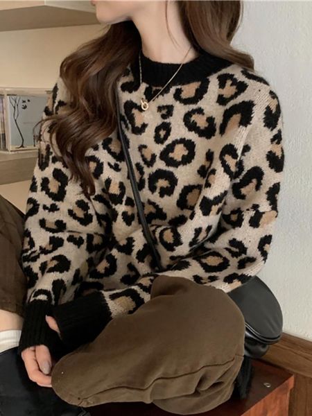 women's sweaters leopard thick winter sweater women pullover girls loose autumn female knitted outerwear warm oversize cashmere, White;black
women's sweaters leopard thick winter sweater women pullover girls loose autumn female knitted outerwear warm oversize cashmere, White;black