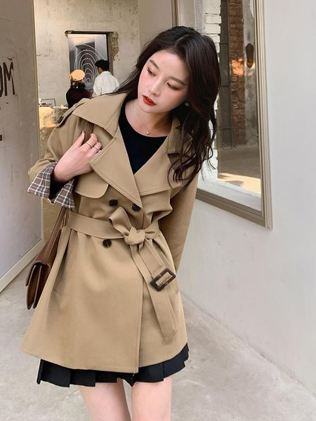 women's trench coats khaki windbreaker small mid-length style 2021 this year's temperament spring and autumn black jacket, Tan;black
women's trench coats khaki windbreaker small mid-length style 2021 this year's temperament spring and autumn black jacket, Tan;black