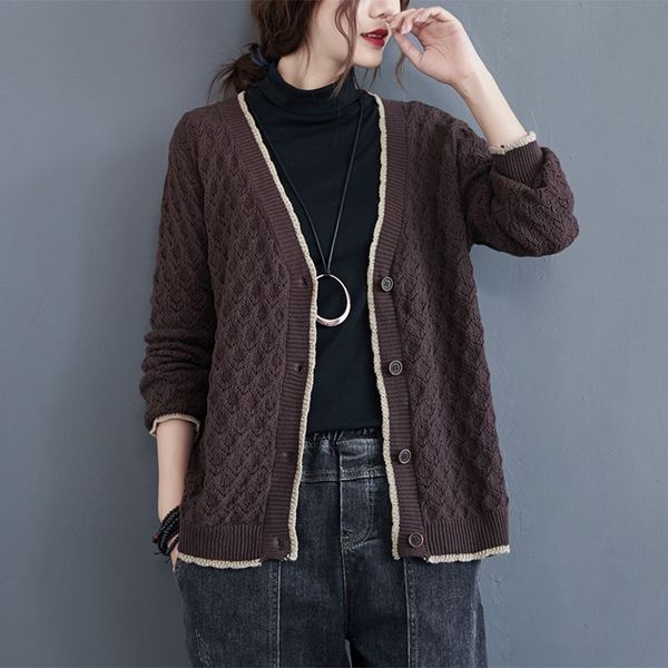 women casual knitted cardigan new arrival autumn simple style vintage v-neck solid color loose female sweaters coats s2113 210412, White;black
women casual knitted cardigan new arrival autumn simple style vintage v-neck solid color loose female sweaters coats s2113 210412, White;black