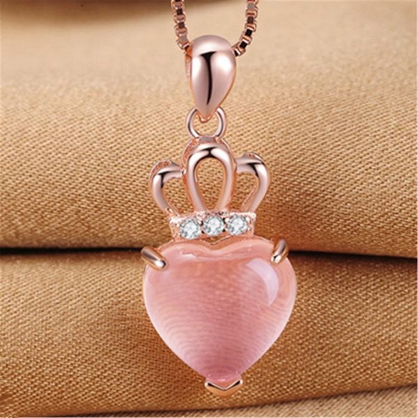 necklace korean silver women's clavicle chain crown pendant hibiscus stone powder crystal heart-shaped rose gold plated
necklace korean silver women's clavicle chain crown pendant hibiscus stone powder crystal heart-shaped rose gold plated