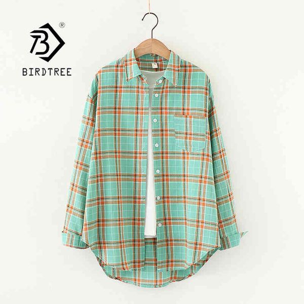 12 colors summer new women vintage oversized plaid shirt cotton batwing sleeve loose blouse casual feminina blusa t06317f 210430, White
12 colors summer new women vintage oversized plaid shirt cotton batwing sleeve loose blouse casual feminina blusa t06317f 210430, White