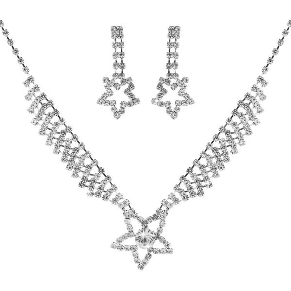 earrings & necklace gu125 cute star pendant wedding bridal set chain shiny zircon silver plated earring ear pin 2-piece
earrings & necklace gu125 cute star pendant wedding bridal set chain shiny zircon silver plated earring ear pin 2-piece