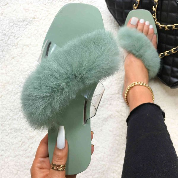 fluffy flip flops real rabbit fur slippers furry fur slides cross strap transparent flat sandals square toe fashion shoes women y0406, Black
fluffy flip flops real rabbit fur slippers furry fur slides cross strap transparent flat sandals square toe fashion shoes women y0406, Black