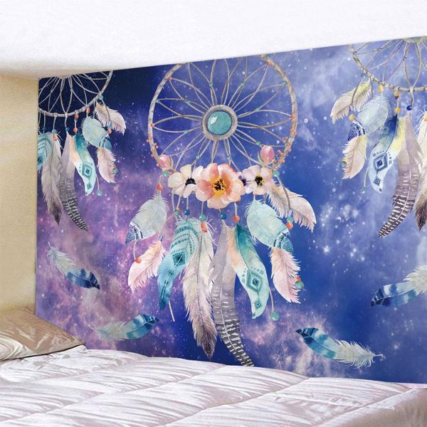 tapestries starry sky feather tapestry wall hanging backdrop cloth decor carpet hippie blanket thin beach towels