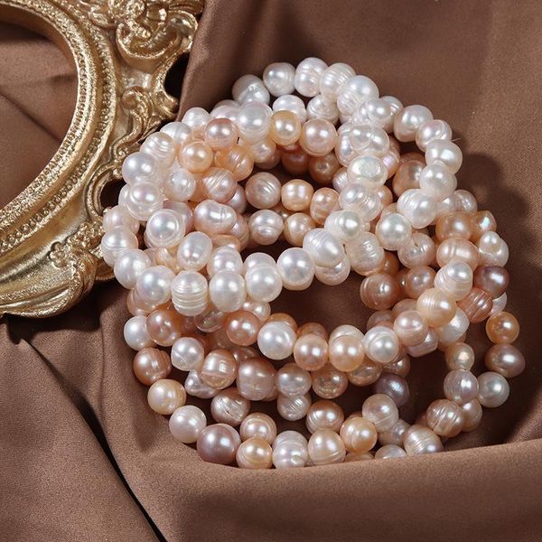 beaded, strands 8-9mm natural freshwater pearl bracelets for women baroque charm elastic bangle elegant fine jewelry wedding party gift, Black
beaded, strands 8-9mm natural freshwater pearl bracelets for women baroque charm elastic bangle elegant fine jewelry wedding party gift, Black