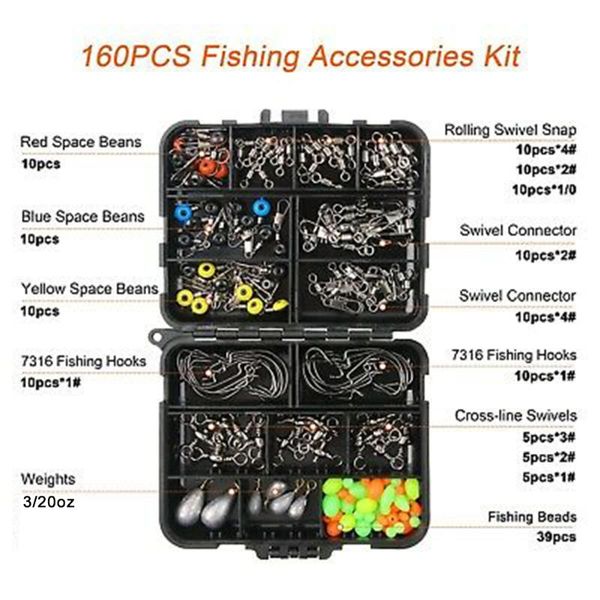 160pcs/box fishing accessories set jig hooks sinker swivel bead fish terminal tackle multifunctional
160pcs/box fishing accessories set jig hooks sinker swivel bead fish terminal tackle multifunctional