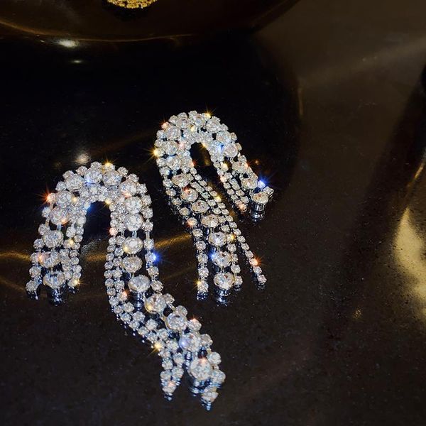 dangle & chandelier european and american exaggerated shiny crystal irregular earrings fashion club luxury drop party women jewelry, Silver
dangle & chandelier european and american exaggerated shiny crystal irregular earrings fashion club luxury drop party women jewelry, Silver