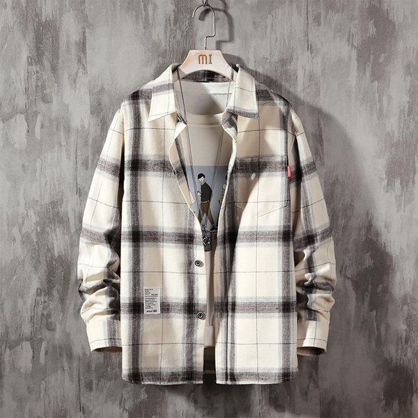 spring and autumn long sleeve shirt men's casual loose korean plaid stitching red jacket shirts, White;black
spring and autumn long sleeve shirt men's casual loose korean plaid stitching red jacket shirts, White;black