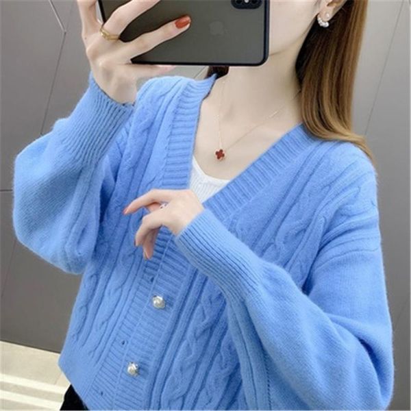 women's knits & tees korean fashion spring and autumn knitting cardigan loose street style sweater coat cute, White
women's knits & tees korean fashion spring and autumn knitting cardigan loose street style sweater coat cute, White