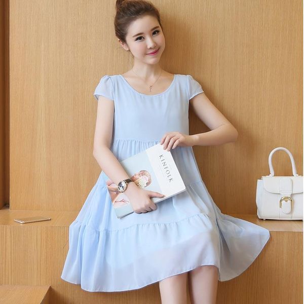 6667# maternity clothes summer chiffon o neck a line short sleeves loose stylish dress pregnant women mom dresses, White
6667# maternity clothes summer chiffon o neck a line short sleeves loose stylish dress pregnant women mom dresses, White
