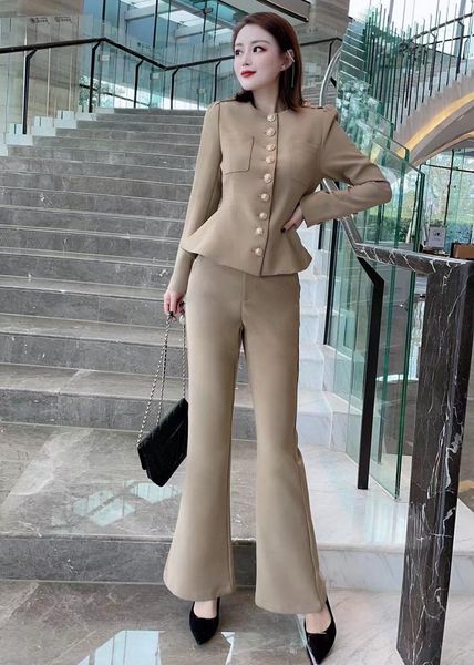 women's two piece pants designer clothing sets 2021 autumn winter pant suit women golden button coat jacket+flare leg 2, White
women's two piece pants designer clothing sets 2021 autumn winter pant suit women golden button coat jacket+flare leg 2, White