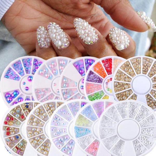 nail art decorations mix size pearl decoration 8 style flatback ab professionals designer metal edge beads studs manicure supplies, Silver;gold
nail art decorations mix size pearl decoration 8 style flatback ab professionals designer metal edge beads studs manicure supplies, Silver;gold