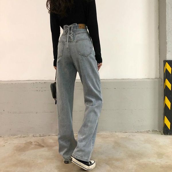 women's jeans autumn winter women street fashion high waist loose wide leg jean pants wild straight casual oversize denim trousers e361, Blue
women's jeans autumn winter women street fashion high waist loose wide leg jean pants wild straight casual oversize denim trousers e361, Blue
