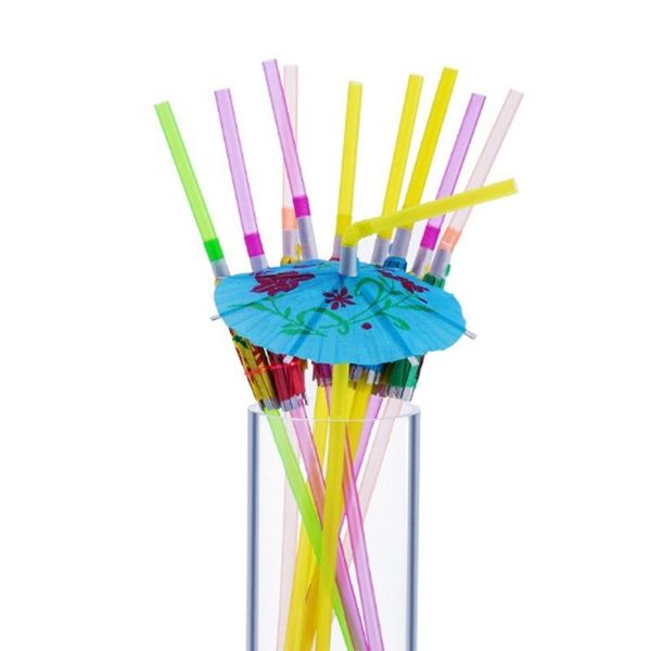 drinking straws 50pcs/pack plastic with umbrella disposable bendable cocktail for wine decoration
drinking straws 50pcs/pack plastic with umbrella disposable bendable cocktail for wine decoration