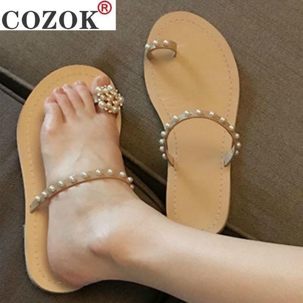 summer women slippers fashion open-toed leaky heel pearl flat sandals comfortable walking beach, Black
summer women slippers fashion open-toed leaky heel pearl flat sandals comfortable walking beach, Black