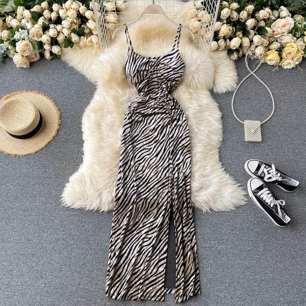 spring and autumn zebra pattern strap dress women's temperament female 210514, Black;gray
spring and autumn zebra pattern strap dress women's temperament female 210514, Black;gray