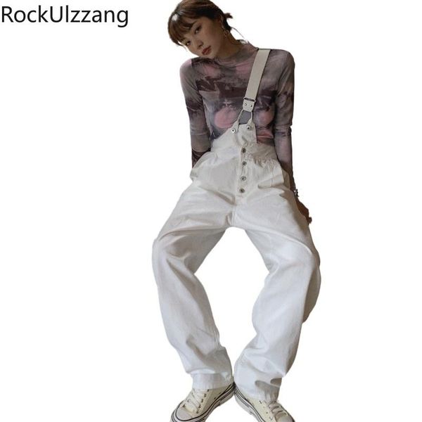 one shoulder strap suspender cargo denim fashion white black high waist loose straight korean jeans streetwear romper overalls women's, Black;white
one shoulder strap suspender cargo denim fashion white black high waist loose straight korean jeans streetwear romper overalls women's, Black;white