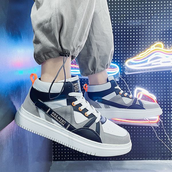 men's 2021 autumn flat korean high sports casual youth fashion men's sho, Black
men's 2021 autumn flat korean high sports casual youth fashion men's sho, Black